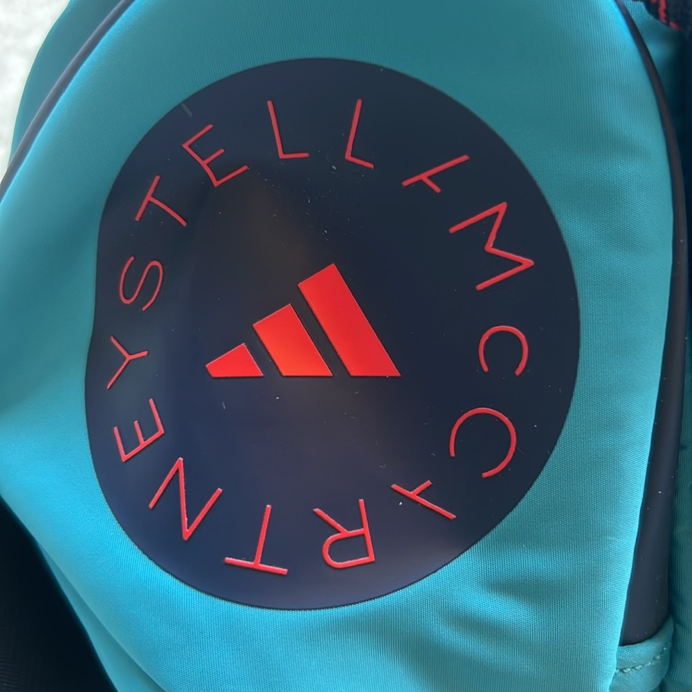 WORN ONCE adidas x Stella McCartney Bum Bag Turquoise & Navy Trim, Multi Pockets - Picture 3 of 9